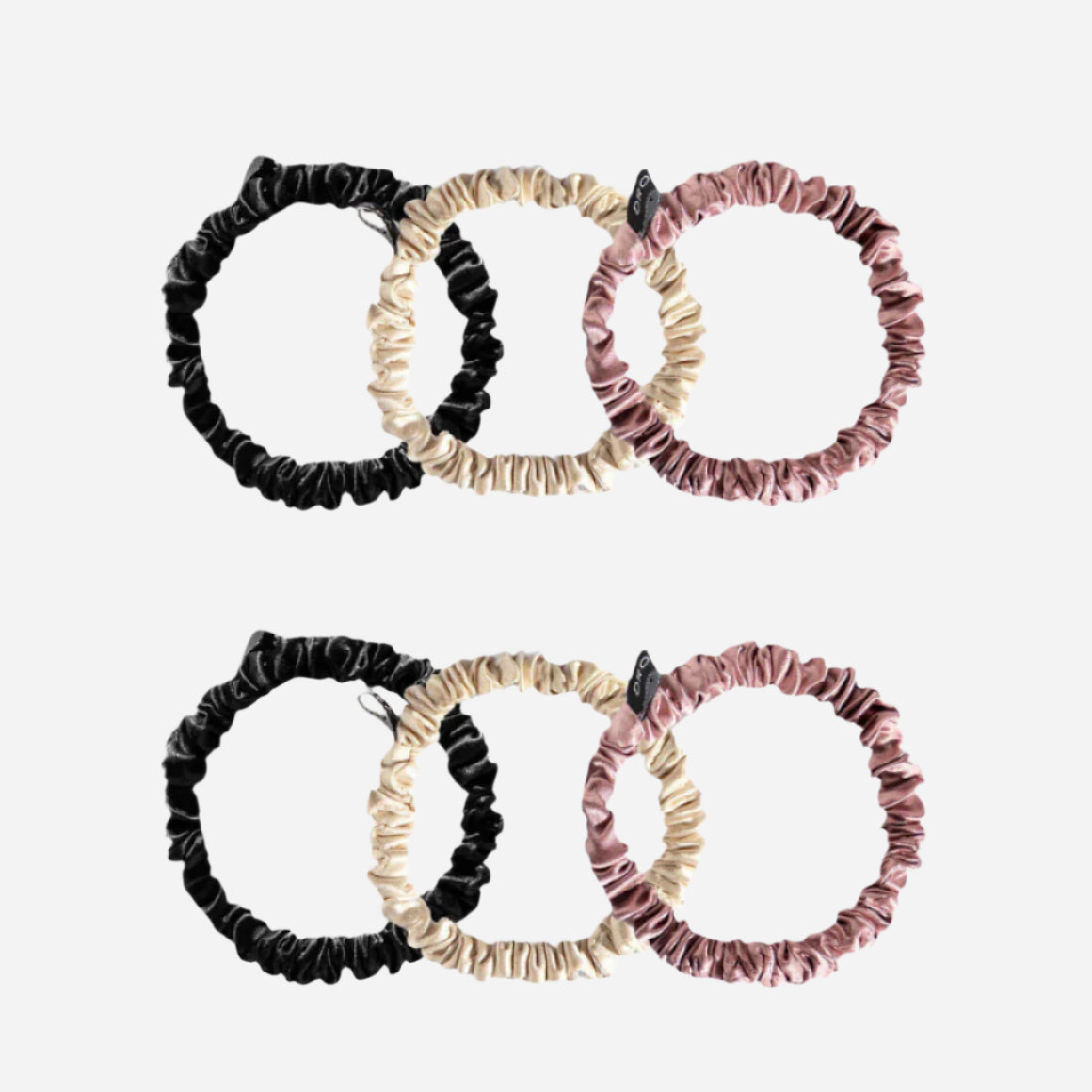 Silk Scrunchie Set - Rose, Dusty, Black