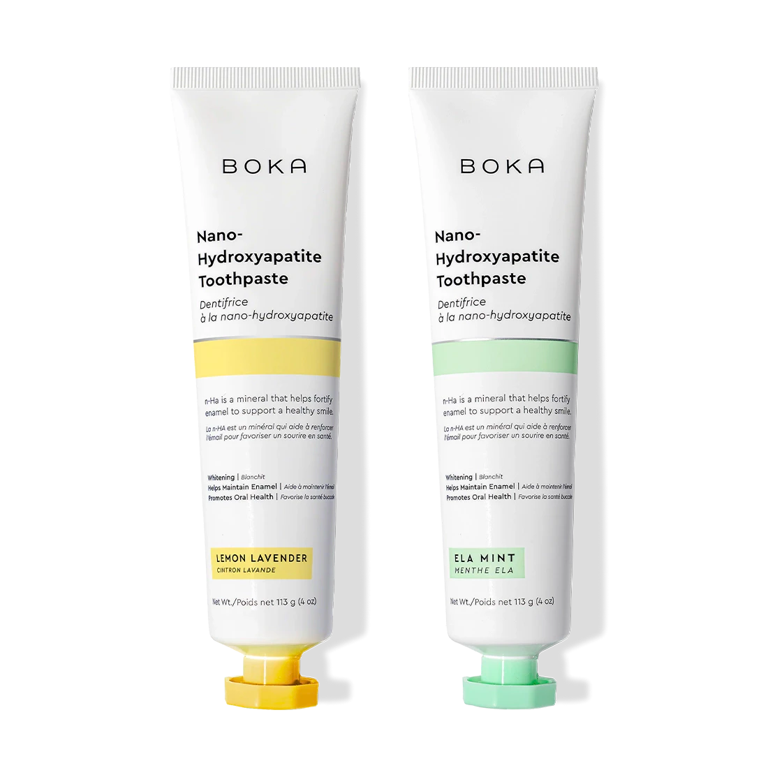 N-Ha Toothpaste 2-Pack with nano-hydroxyapatite to fortify enamel, in two refreshing flavors.