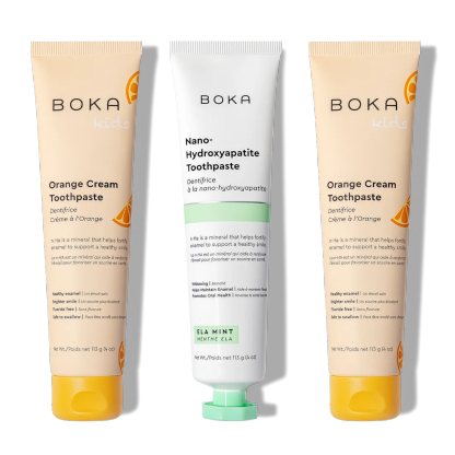 N-Ha Toothpaste Family 3 Pack: kid-friendly flavors and n-Ha for healthy brushing habits.