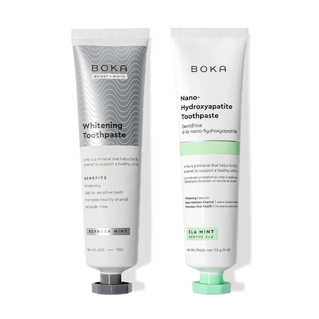 Gallery view - N-Ha Toothpaste 2-Pack, with nano-hydroxyapatite for remineralizing teeth, on a black background.