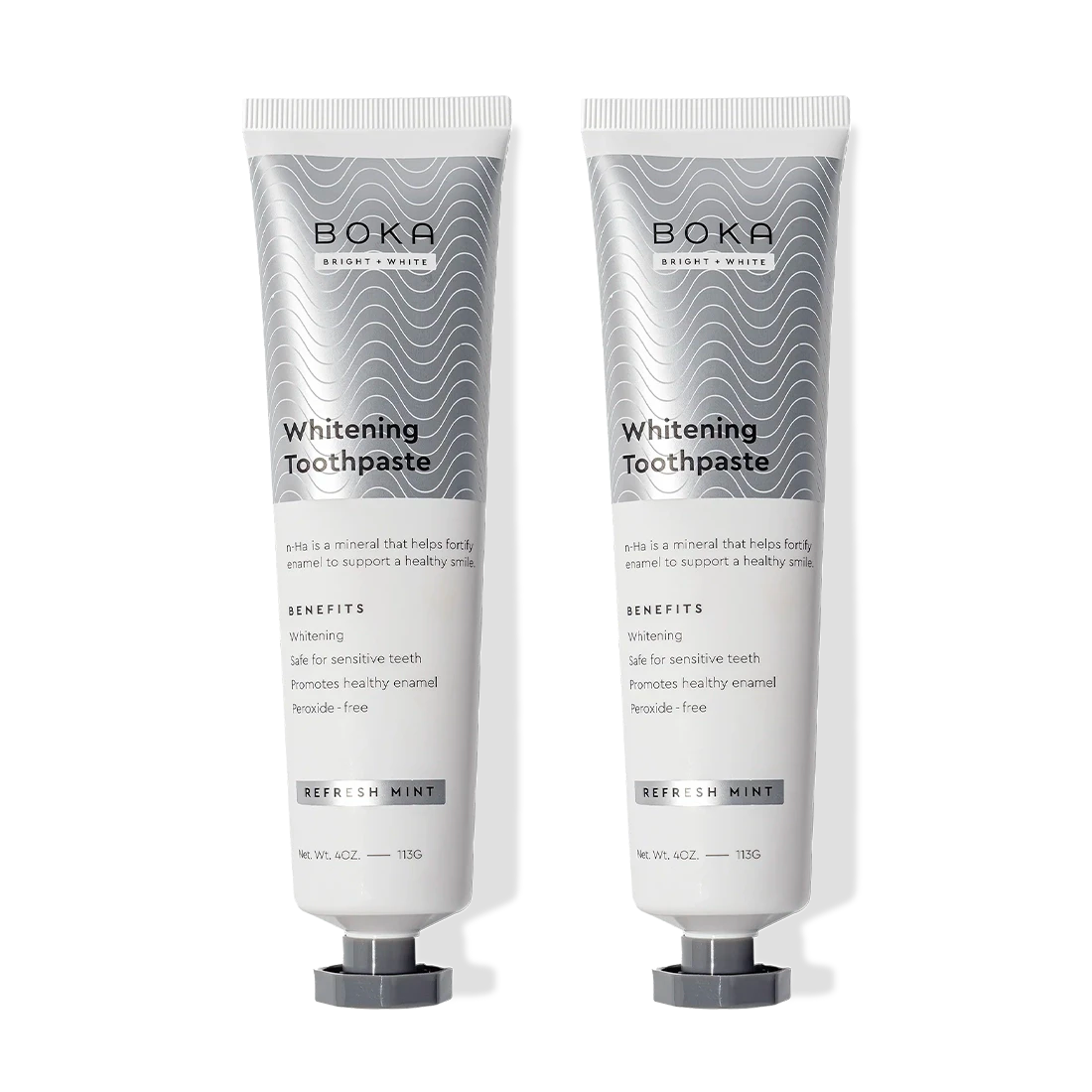 Two tubes of n-Ha Toothpaste 2-Pack, Refresh Mint, with nano-hydroxyapatite for enamel strength.