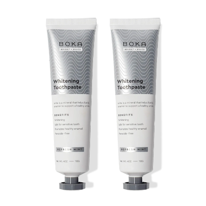Two tubes of n-Ha Toothpaste 2-Pack, Refresh Mint, with nano-hydroxyapatite for enamel strength.
