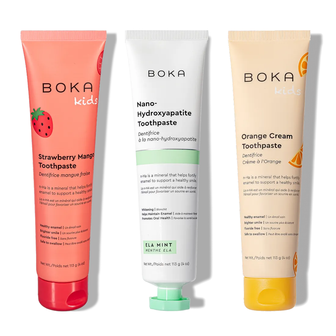 N-Ha Toothpaste Family 3 Pack—kid-friendly flavors that help build healthy brushing habits.