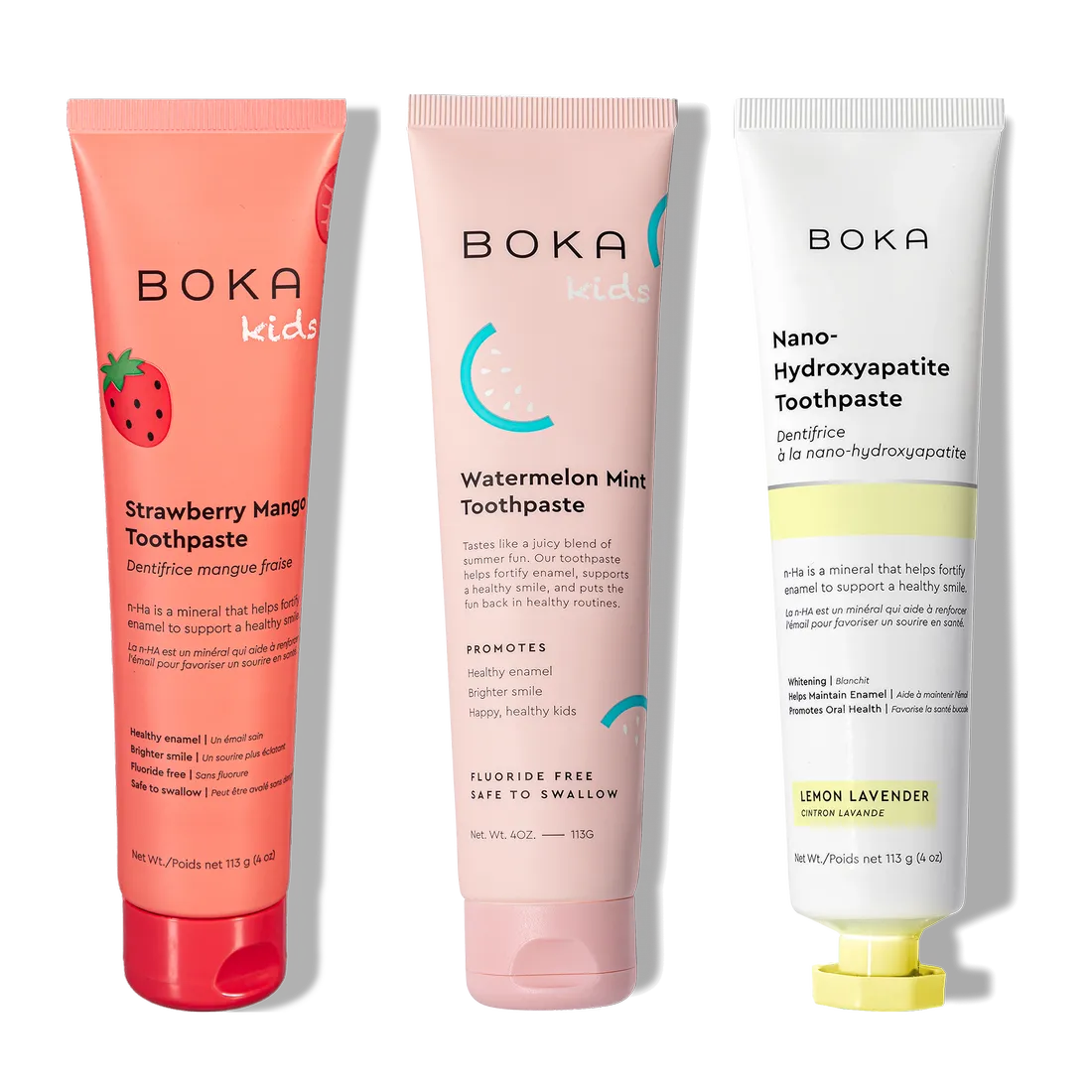 N-Ha Toothpaste Family 3 Pack features kid-friendly flavors to encourage healthy brushing habits.