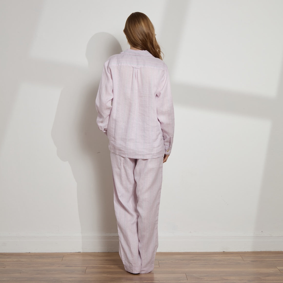 Striped Linen Long PJ Set