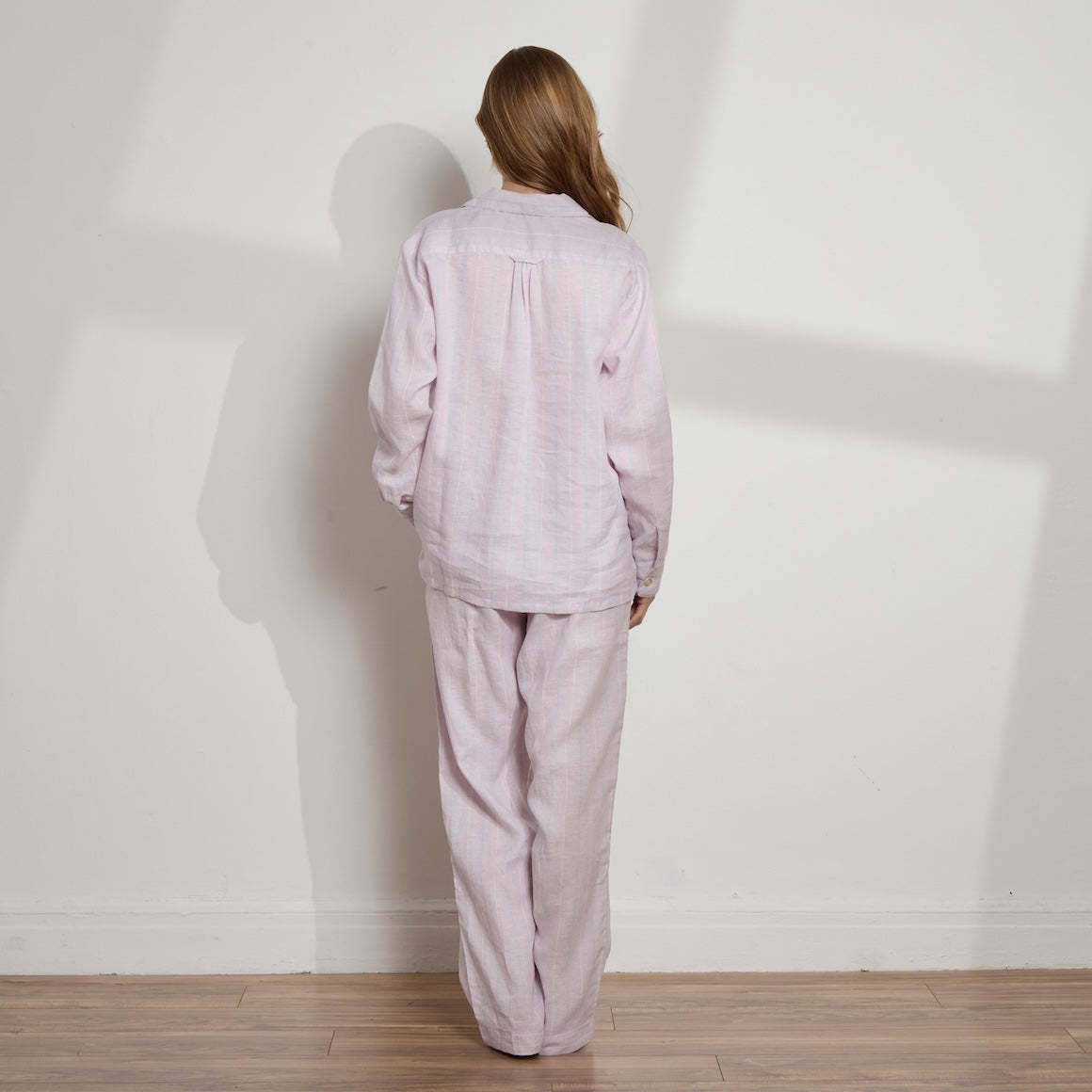 Striped Linen Long PJ Set