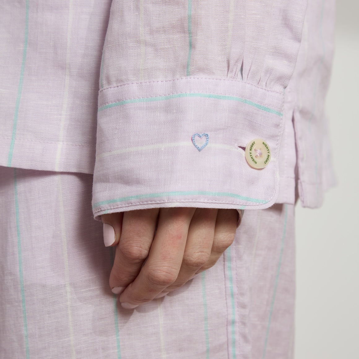 Striped Linen Long PJ Set