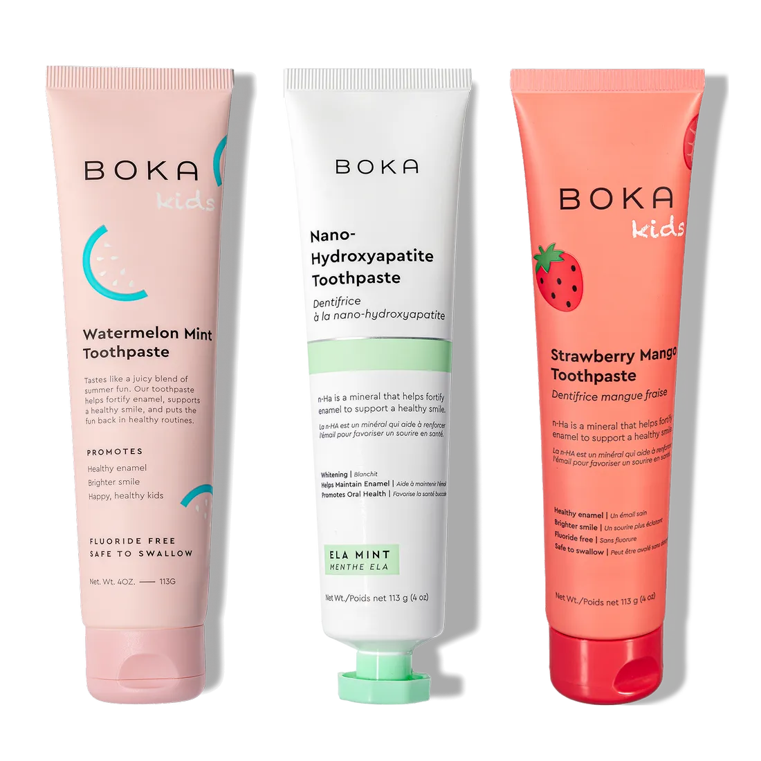 N-Ha Toothpaste Family 3 Pack: three kid-friendly tubes for healthy daily brushing habits.