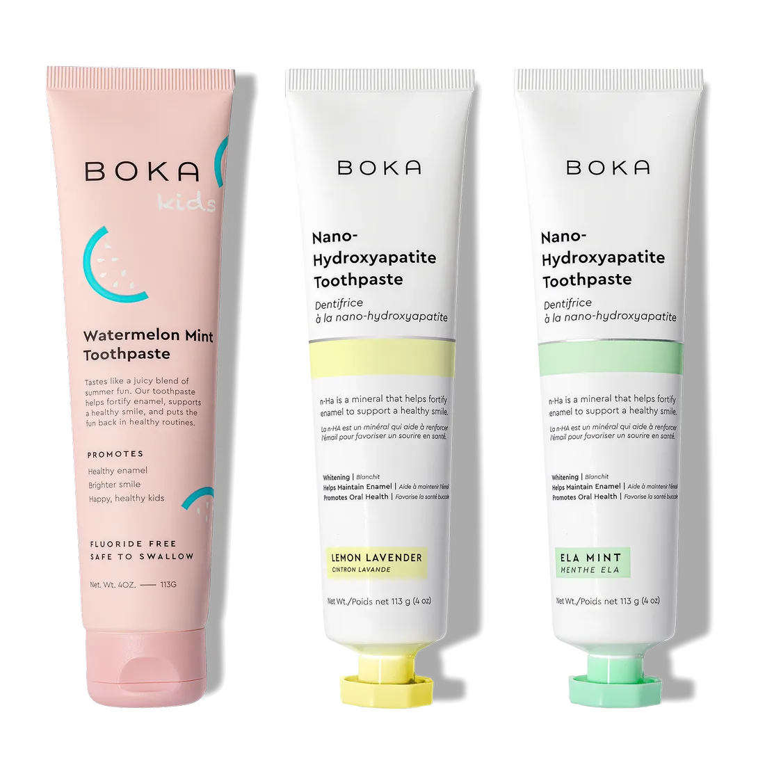 N-Ha Toothpaste Family 3 Pack: three kid-friendly flavors to encourage healthy brushing habits.