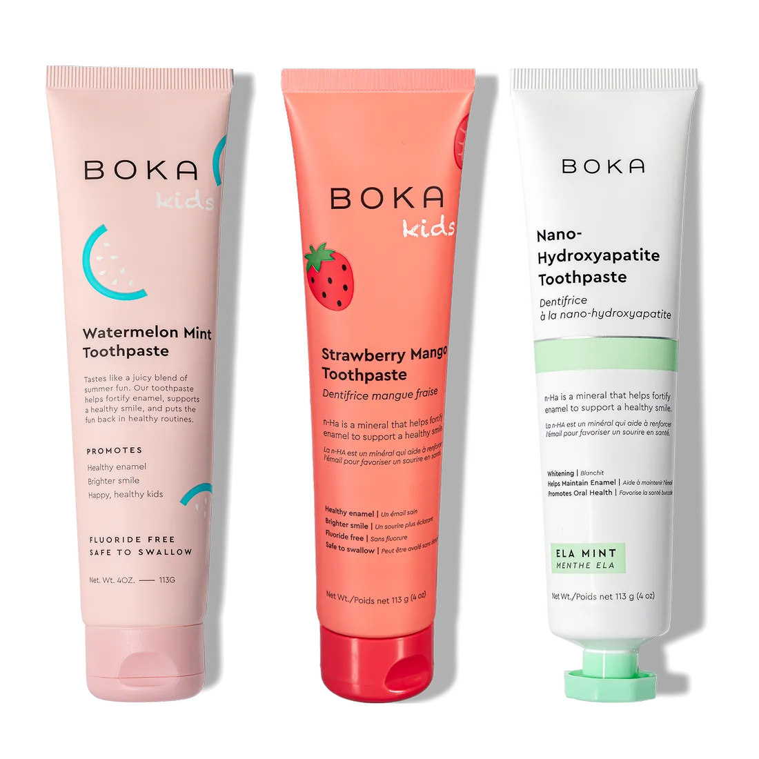 N-Ha Toothpaste Family 3 Pack offers kid-friendly flavors and nano-hydroxyapatite for healthy smiles.