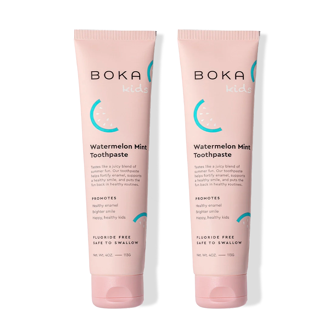 Two pink tubes of n-Ha Toothpaste 2-Pack to help remineralize teeth and fortify enamel.