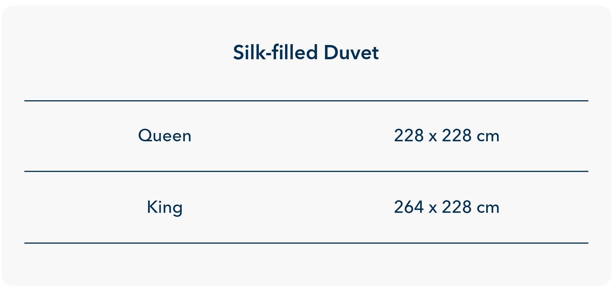 Size guide in centimeters