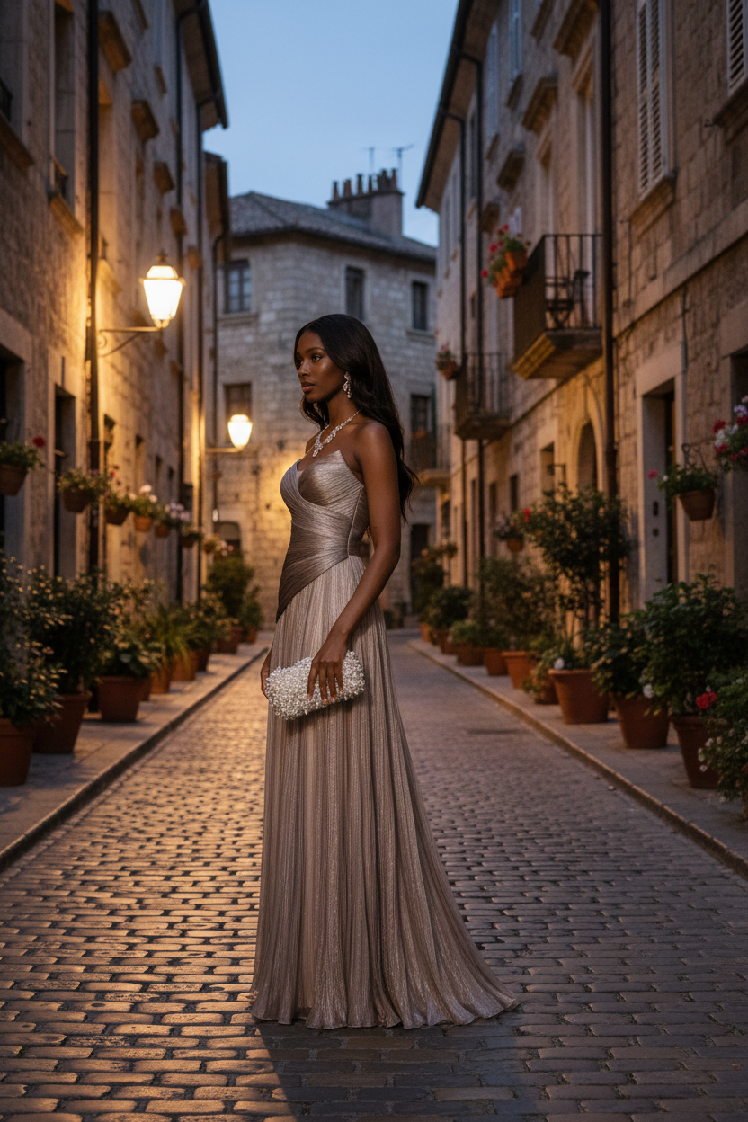 Chic Strapless Sleeveless Long Prom Dress With Ruffles Pleated