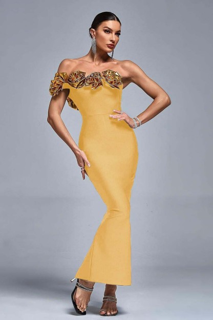 One Shoulder Sleeveless Long Mermaid Prom Dress With Pleated