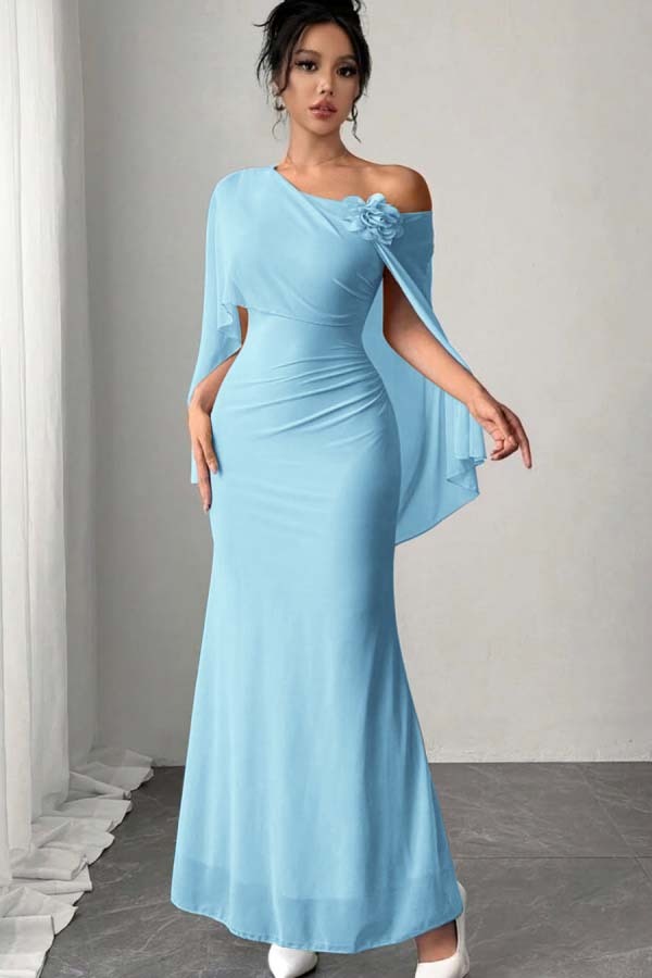 Chic Sleeveless Mermaid Long Prom Dress With Pleated Appliques
