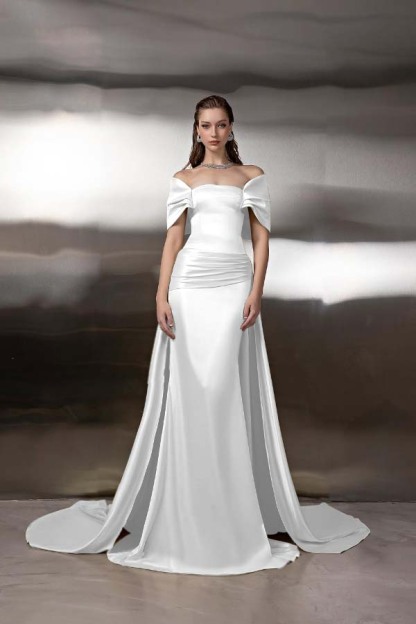 Off the Shoulder Sleeveless Long Mermaid Prom Dress With Pleated