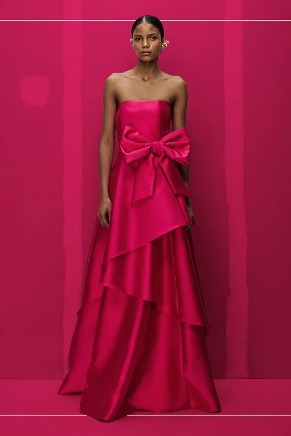 Chic Strapless Sleeveless Long Prom Dress With Pleated Bowknot
