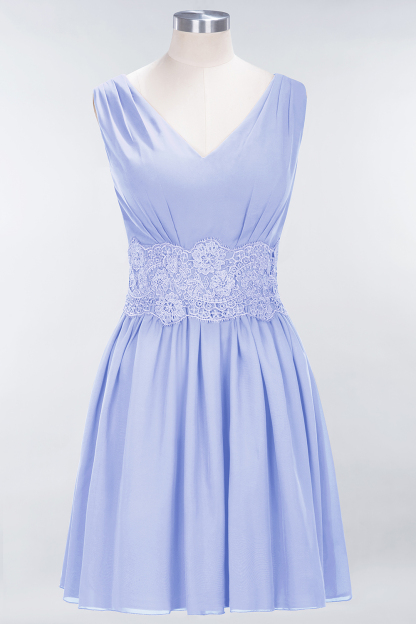 BMbridal Pretty V-Neck Short Sleeveless Lace Bridesmaid Dresses Online-BMbridal