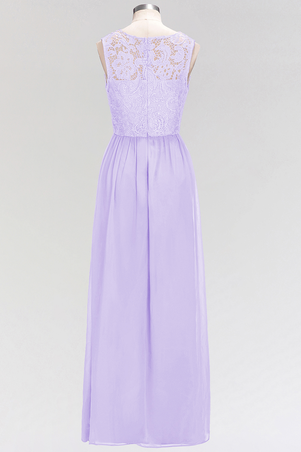 BMbridal Elegant Lace Sleeveless Pleated Lavender Bridesmaid Dresses Online-BMbridal