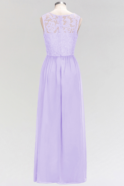BMbridal Elegant Lace Sleeveless Pleated Lavender Bridesmaid Dresses Online-BMbridal