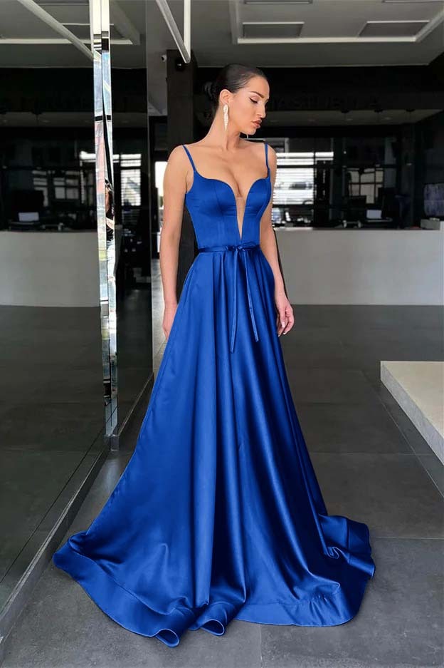 Charming Sage Spaghetti Strap Sleeveless A Line Prom Dress Long With Belt