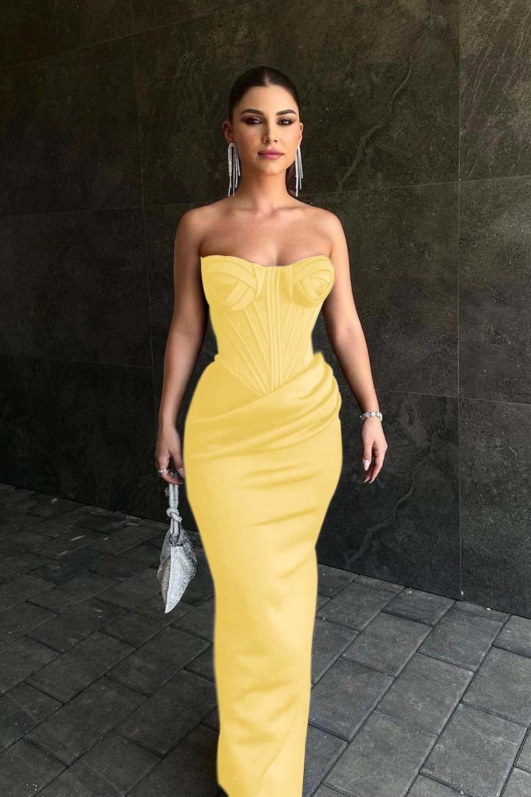 Black Strapless Sleeveless Sweetheart Long Prom Dress With Pleated