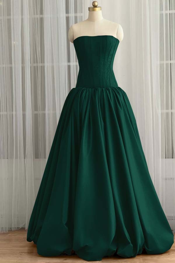 Sleeveless Strapless Long Ball Gown Prom Dress With Pleated