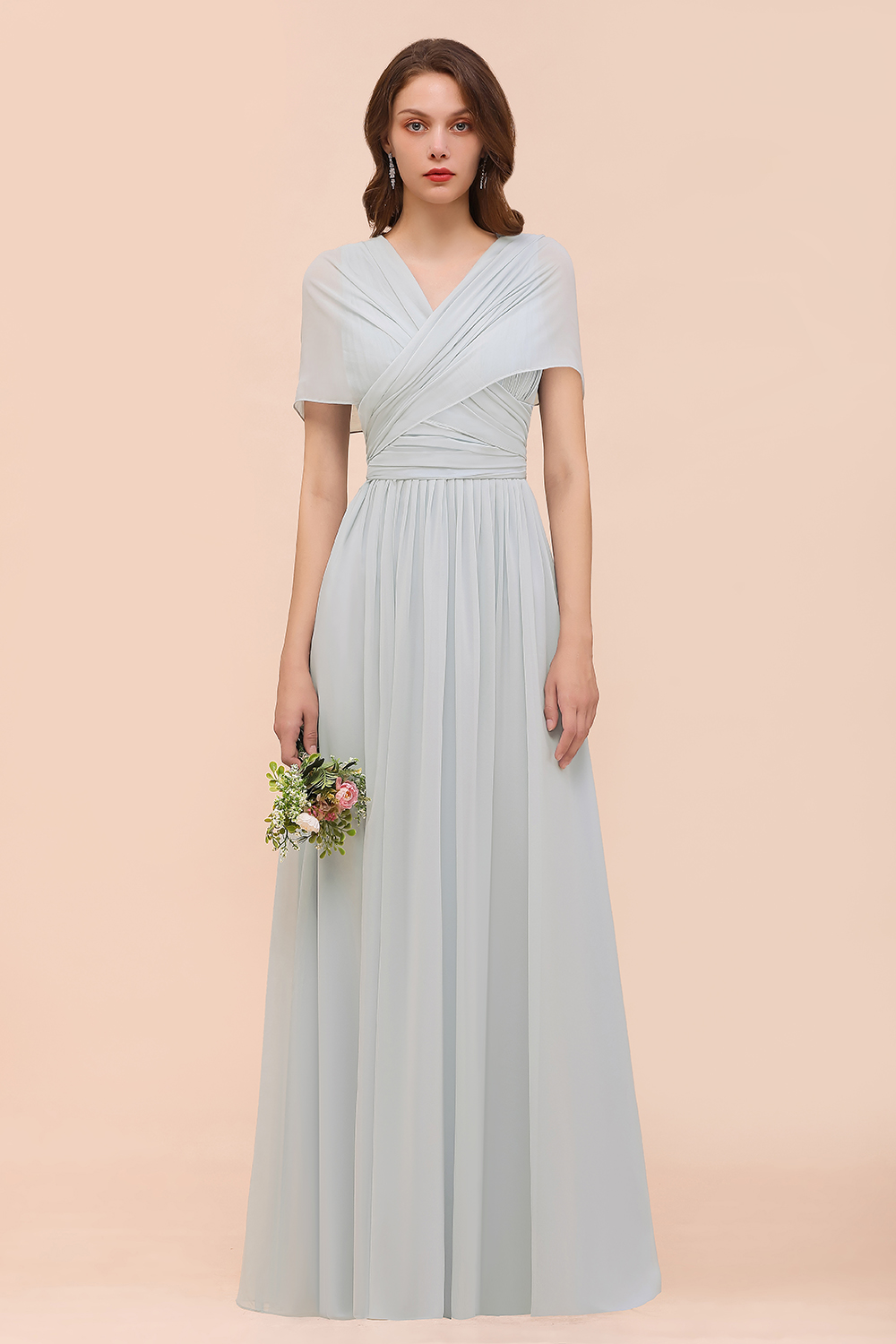 BMbridal Gorgeous Ruffle Convertible Mist Chiffon Bridesmaid Dresses Online-BMbridal