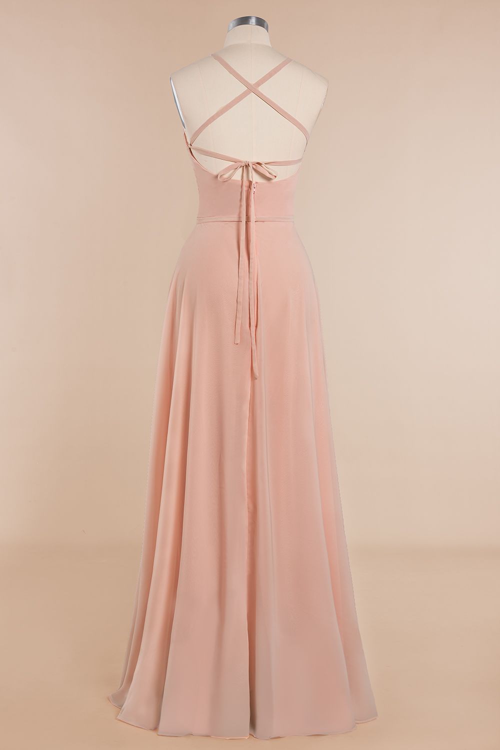 BMbridal Chic Straps Sleeveless Chiffon Affordable Bridesmaid Dresses with Ruffle-BMbridal