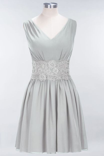 BMbridal Pretty V-Neck Short Sleeveless Lace Bridesmaid Dresses Online-BMbridal