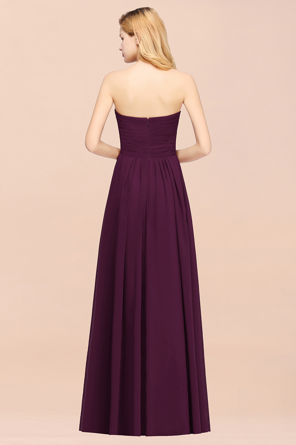 BMbridal Vintage Sweetheart Long Grape Affordable Bridesmaid Dresses Online-BMbridal