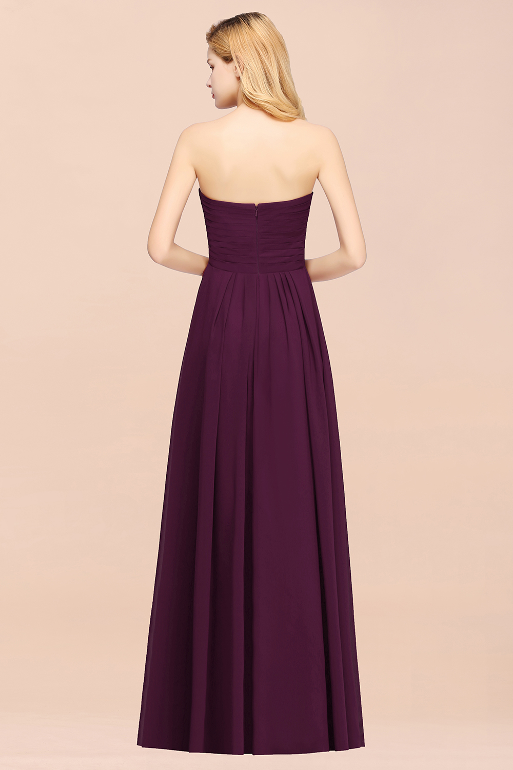 BMbridal Vintage Sweetheart Long Grape Affordable Bridesmaid Dresses Online-BMbridal