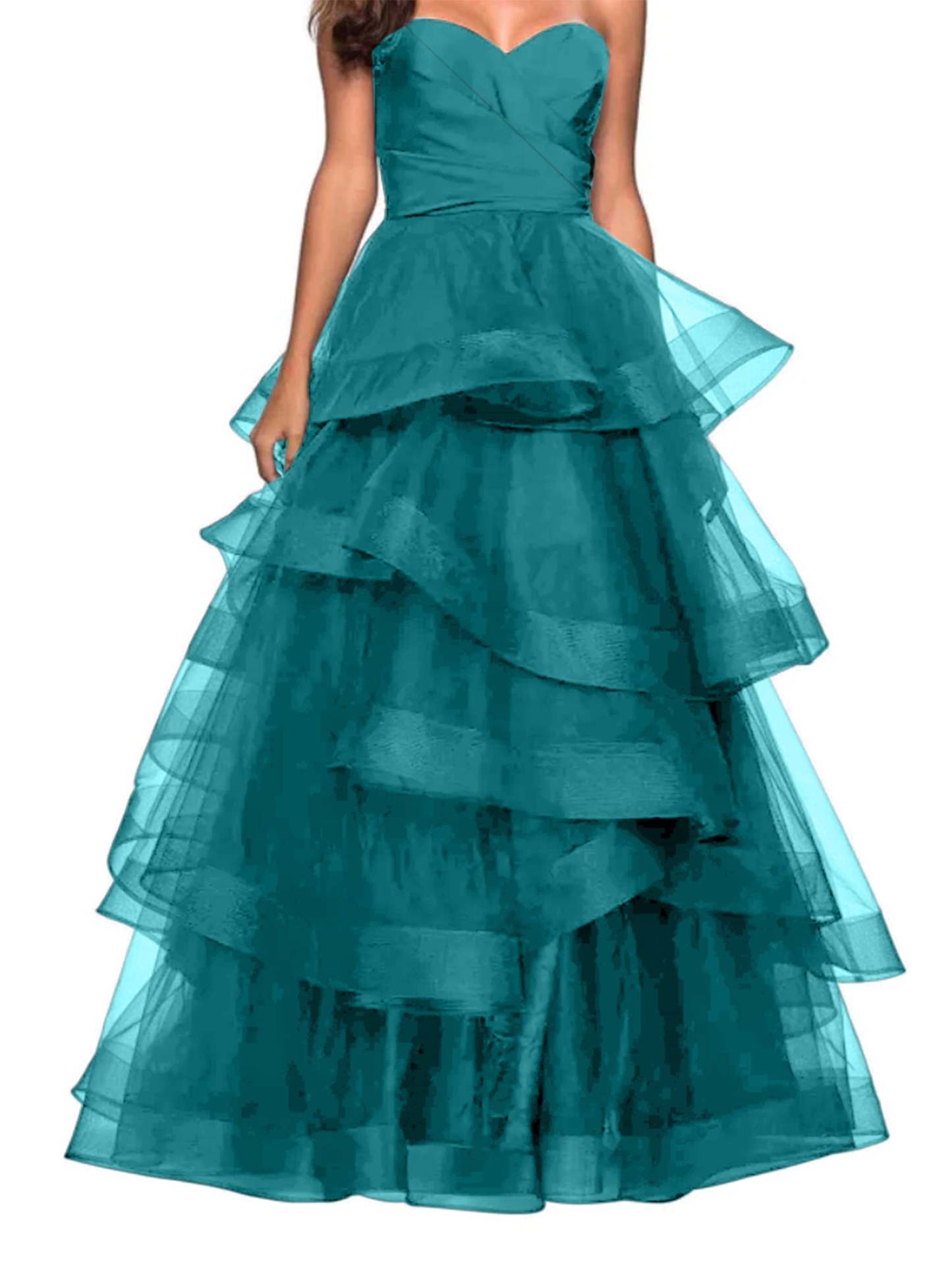 Sweetheart A-Line Prom Dress with Ruffles for Evening Events