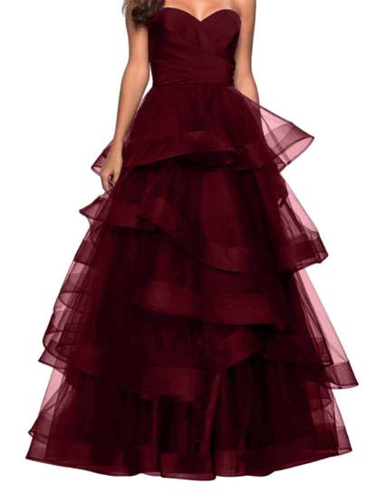 Sweetheart A-Line Prom Dress with Ruffles for Evening Events