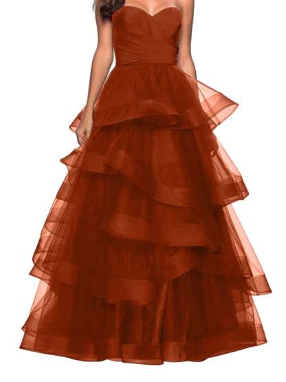 Sweetheart A-Line Prom Dress with Ruffles for Evening Events