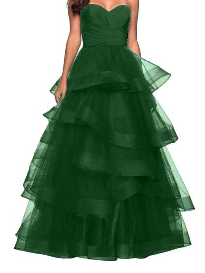 Sweetheart A-Line Prom Dress with Ruffles for Evening Events
