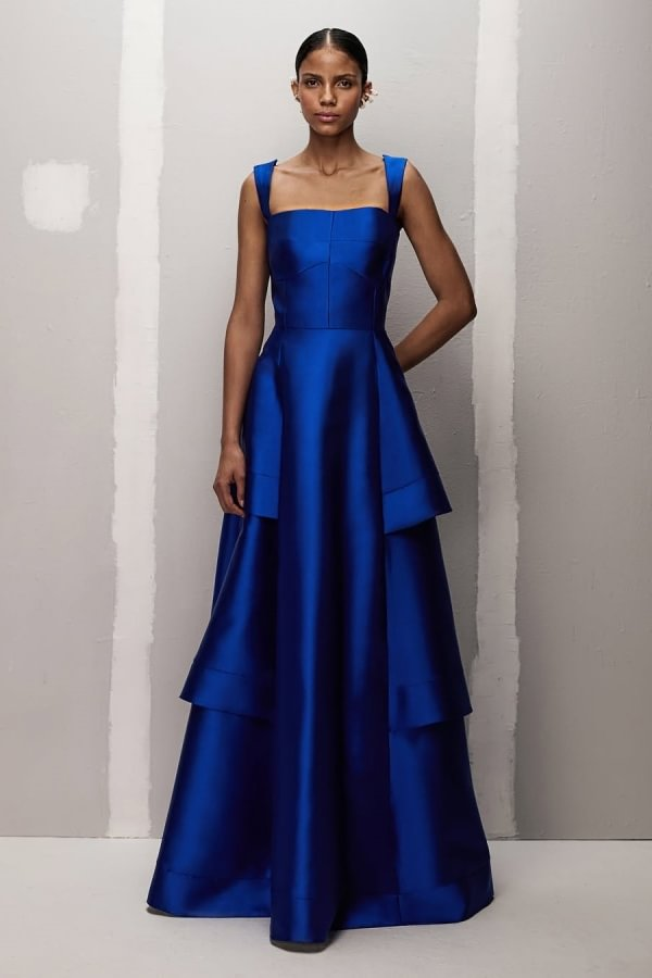 Charming Straps Sleeveless High Waist Long Prom Dress With Pleated