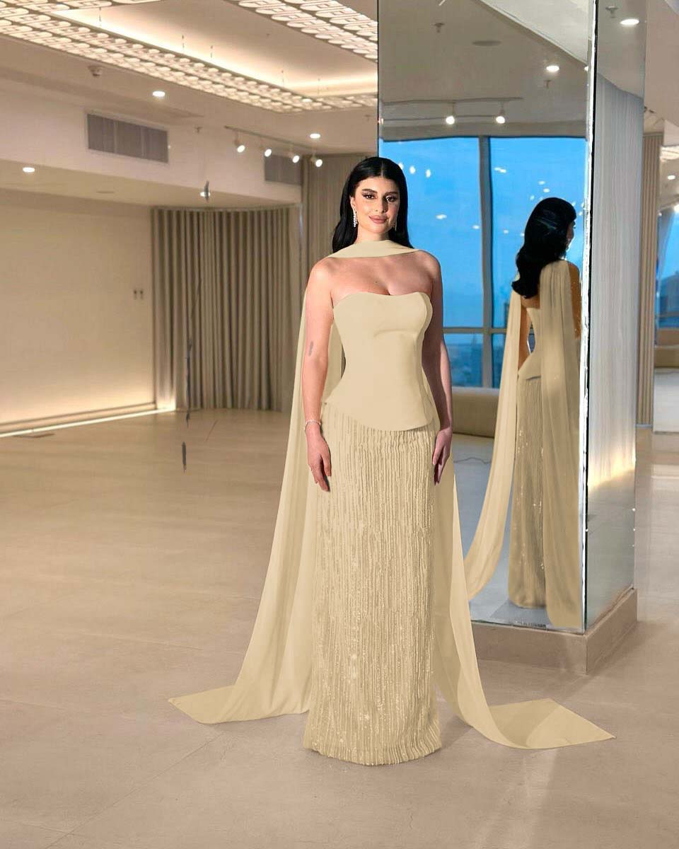 Charming Strapless Sleeveless Long Prom Dress With Beading Pleated