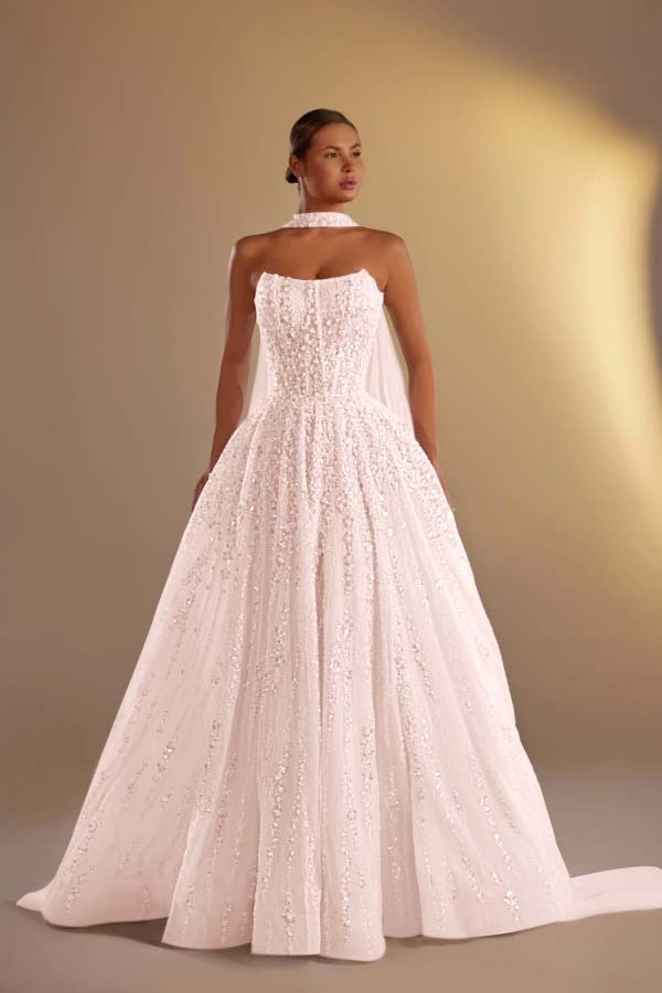 Strapless Sleeveless Long A Line Prom Dress With Pleated Beading