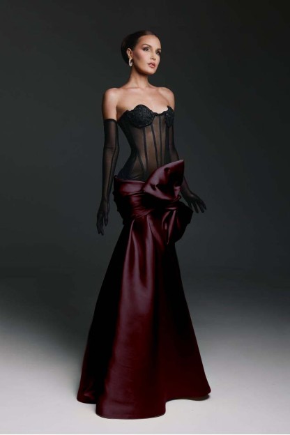 Strapless Sweetheart Sleeveless Long Mermaid Prom Dress With Gloves