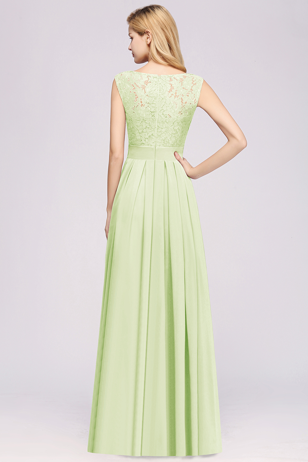 BMbridal Vintage Sleeveless Lace Bridesmaid Dresses Affordable Chiffon Wedding Party Dress Online-BMbridal