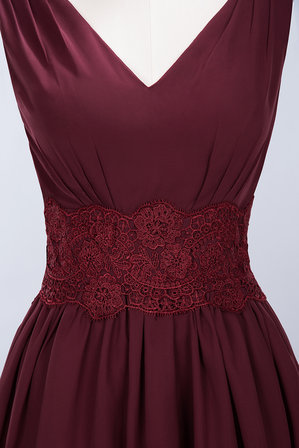 BMbridal Pretty V-Neck Short Sleeveless Lace Bridesmaid Dresses Online-BMbridal