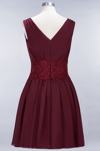 BMbridal Pretty V-Neck Short Sleeveless Lace Bridesmaid Dresses Online-BMbridal