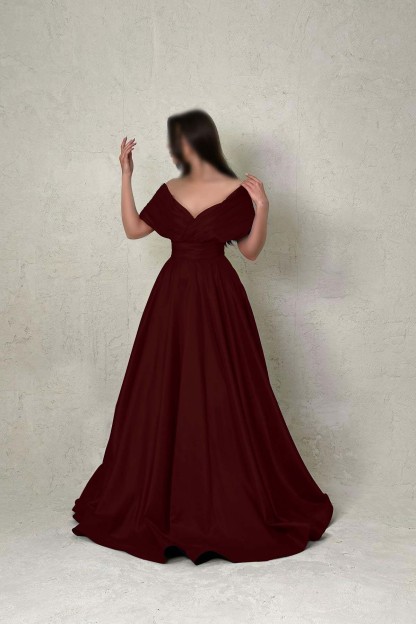 Off the Shoulder Sleeveless A Line Long Prom Dress With Pleated