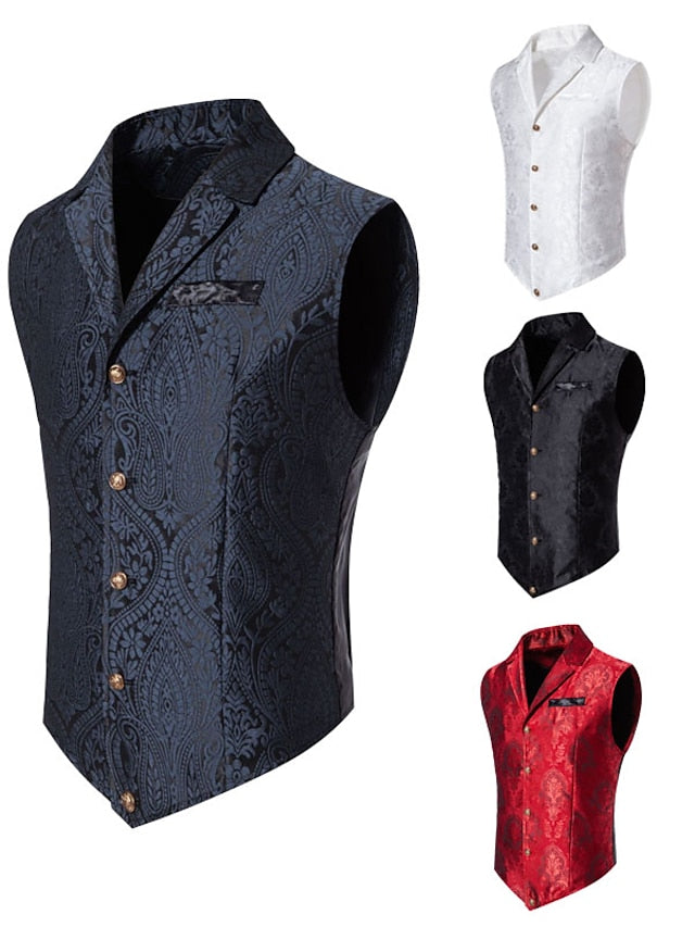 Single-Breasted Steampunk Vest For Men With Five Buttons