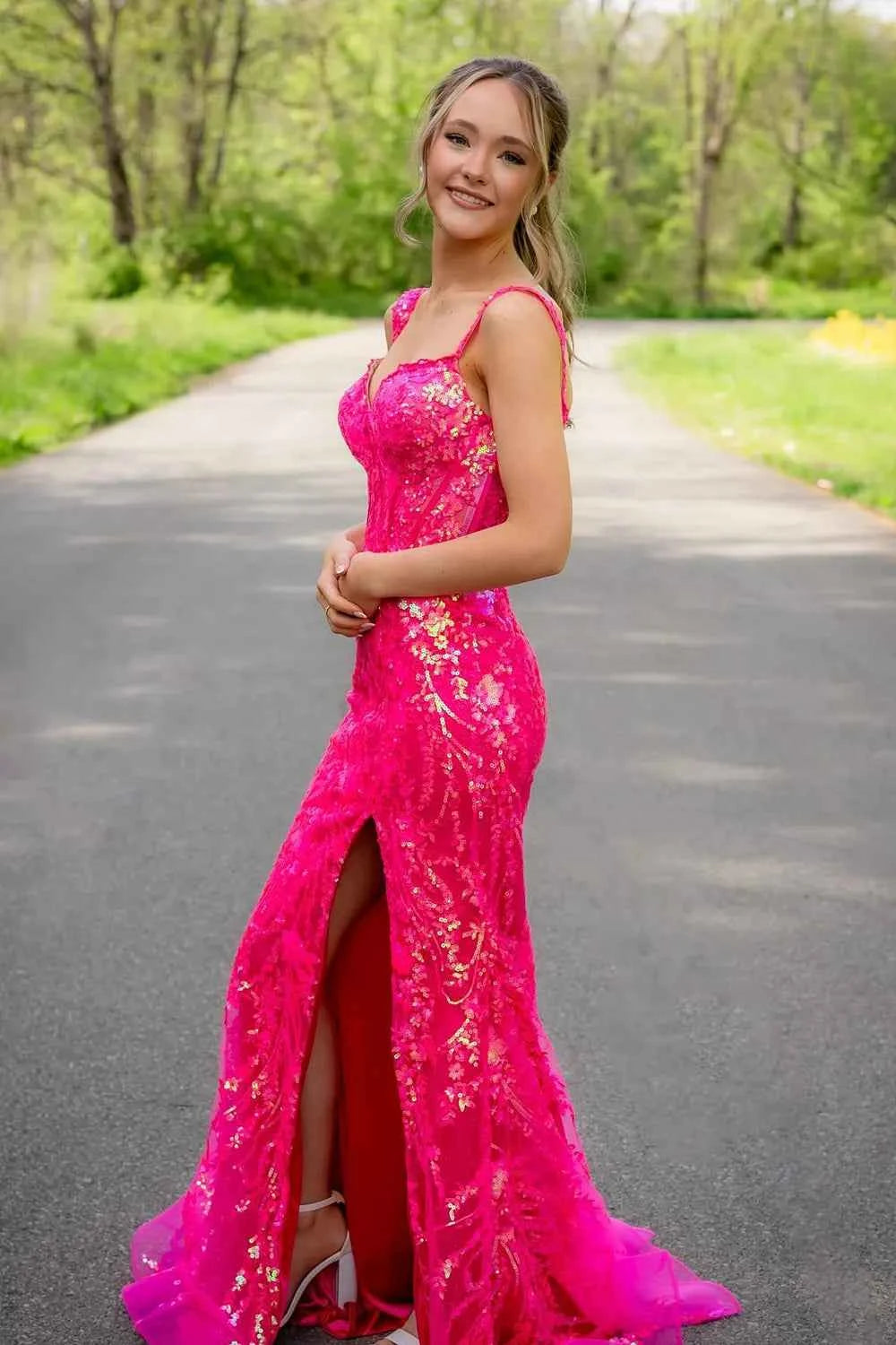 Sparkly Golden Off the Shoulder Mermaid Sequins Long Prom Dress with Slit