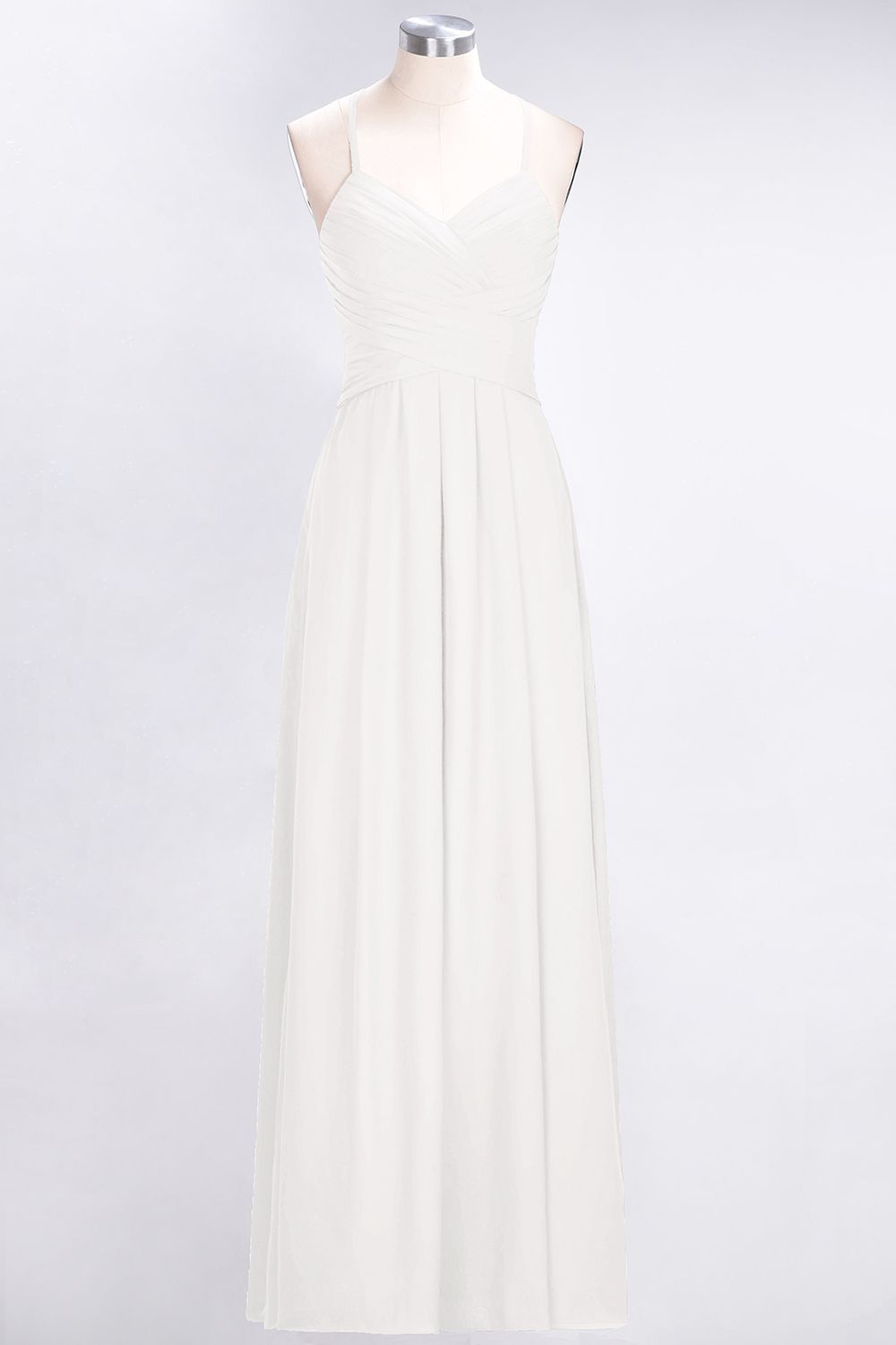 BMbridal Affordable Spaghetti Straps V-Neck Burgundy Chiffon Bridesmaid Dress with Keyhole Back-BMbridal