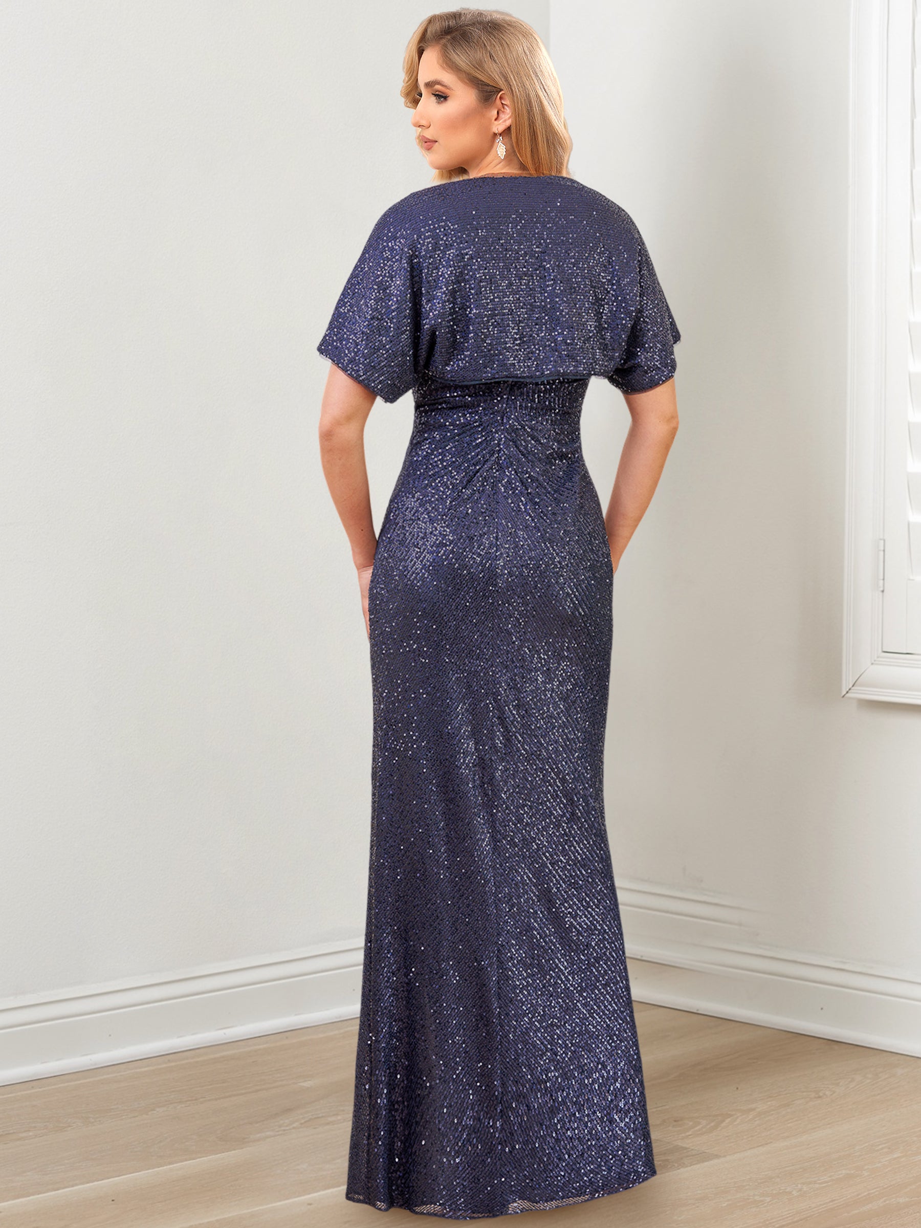 Floor-Length V-Neck Sheath/Column Gowns for the Mother of the Bride