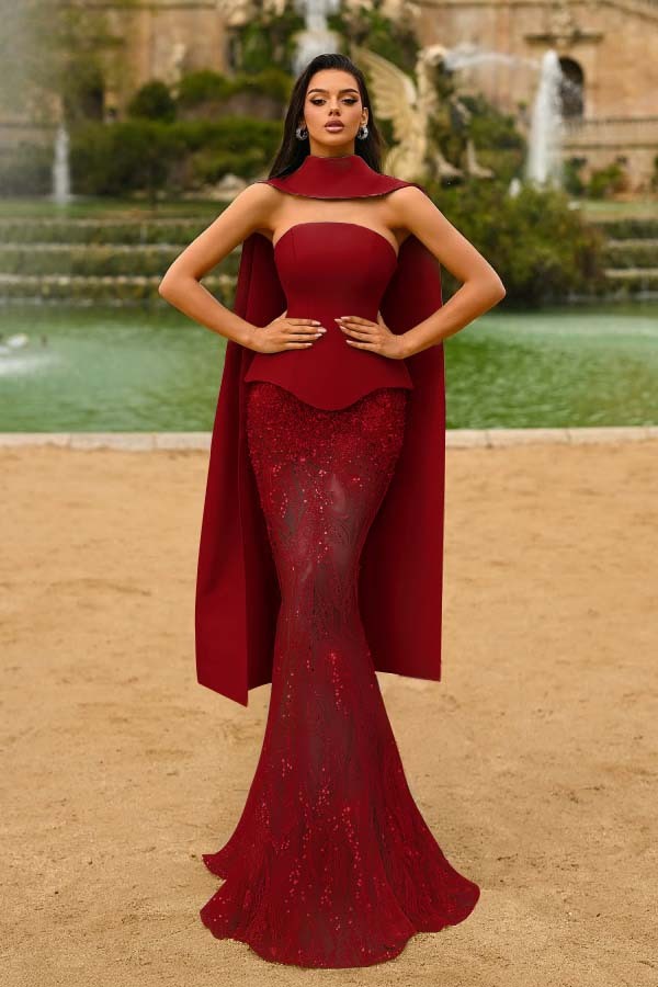 Strapless Sleeveless Long Mermaid Prom Dress With Appliques