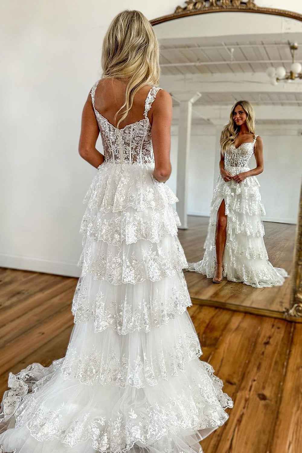 Princess A Line Off the Shoulder Ocean Blue Corset Prom Dress with Lace Ruffles